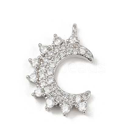 Brass Micro Pave Cubic Zirconia Pendants KK-M322-44P-1