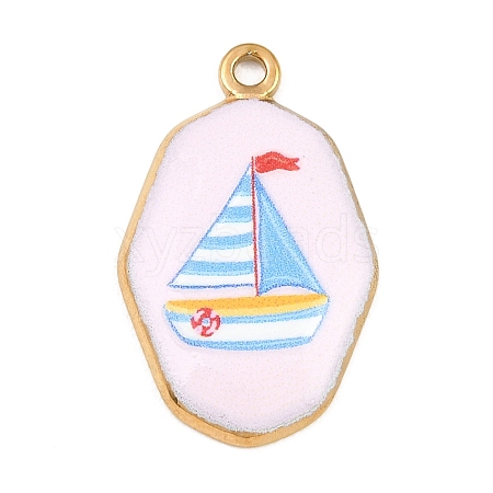 Printed 304 Stainless Steel Pendants SA-CBA7467-01A-G-1