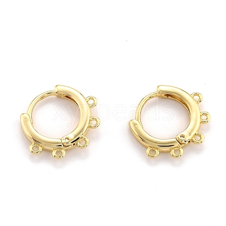 Brass Huggie Hoop Earring Findings EJEW-O107-03G-1