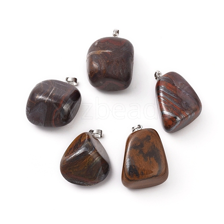 Natural Tiger Iron Pendants G-K302-B02-1