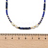 Boho Natural Cultured Freshwater Pearl & Round Seed Beaded Braided Necklaces for Women NJEW-JN06187-03-4