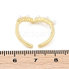 Heart Brass Open Cuff Rings for Women RJEW-R011-02G-5