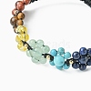 Chakra Theme Flower Natural & Synthetic Mixed Gemstone Braided Bead Bracelet BJEW-TA00316-3