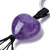 Natural Amethyst Heart with Mixed Gemstone Tassel Keychains KEYC-P012-03P-01-2
