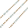Rondelle Glass Beaded Link Chains CHS-G028-07G-04-1