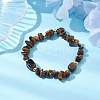 Natural Tiger Eye Chip & Cuboid Beaded Stretch Bracelets for Women BJEW-JB10808-02-2