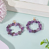 2Pcs Natural Amethyst Chip Beaded Pendants PALLOY-TAC0232-06-4