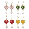 Glass Seed Beads Heart Dangle Earrings EJEW-MZ00336-2