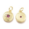 Brass Micro Pave Cubic Zirconia Pendants KK-P187-17G-G-2