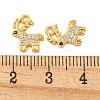 Christmas Theme Brass Clear Cubic Zirconia Pendants KK-N254-28G-3