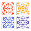 4Pcs 4 Styles PET Hollow Out Drawing Painting Stencils DIY-WH0669-006-1