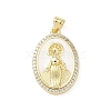 Brass Micro Pave Clear Cubic Zirconia Pendants KK-B141-48G-01-1