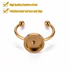 201 Stainless Steel Cuff Ring Findings STAS-S080-042C-G-2