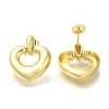 Rack Plating Heart Brass Stud Earrrings EJEW-L097-16G-1