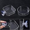 SUPERFINDINGS 4Pcs 2 Styles Transparent Glass Aquarium Shrimp Food Feeder Dish AJEW-FH0001-39-2