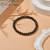 Natural Serpentine Round Beaded Stretch Bracelet BJEW-JB07554-02-4