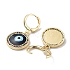 Evil Eye Real 18K Gold Plated Brass Dangle Leverback Earrings EJEW-L269-011G-03-2