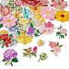 36Pcs Polyester Embroidery Cloth Iron On/Sew On Patches DIY-TA0013-07-3
