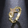 Star Brass Micro Pave Clear Cubic Zirconia Finger Rings for Women FS-WGB2D32-10-1