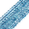 Crackle Transparent Glass Beads Strands GLAA-N074-02A-11-1