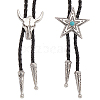 2Pcs 2 Styles Adjustable Vintage PU Leather Bolo Tie NJEW-GF0001-13AS-1