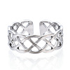 Non-Tarnish 304 Stainless Steel Wire Wrap Open Cuff Ring RJEW-N040-35-2