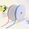 20 Yards Polyester Velvet Elastic Lace Trim with Pleated Organza Trimming OCOR-WH0087-06A-7