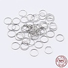Anti-Tarnish Rhodium Plated 925 Sterling Silver Saw Cut Open Jump Rings STER-F036-02P-1x8mm-4