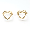 Brass Open Heart Ring RJEW-P018-04G-2