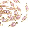 SHEGRACE Brass Pave Cubic Zirconia Oval Connector Charms XGRQ2O133-439B-G-1
