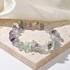 Chips Natural Fluorite Beaded Stretch Bracelets BJEW-JB01826-01-1