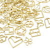 44Pcs 11 Styles Rack Plating Alloy Open Back Bezel Pendants FIND-TA0003-34-2