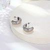 304 Stainless Steel Arch Stud Earrings AP9036-2-2