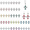 CHGCRAFT 4 Sets Baking Painted Pearlized Glass Pearl Pendants FIND-CA0006-26-1