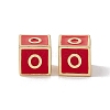 Rack Plating Brass Enamel Beads KK-B060-04G-03O-2