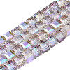 Electroplate Transparent Glass Beads Strands EGLA-N002-28-C01-1