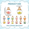 96Pcs 12 Colors Clear Glass Pendants FIND-ME0003-40-2