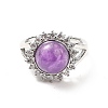 Natural Amethyst Adjustable Rings RJEW-P043-02P-21-3