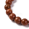 Synthetic Goldstone Beads Stretch Bracelets BJEW-I319-01B-2