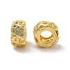 Rack Plating Brass Micro Pave Cubic Zirconia European Beads KK-C010-04-2