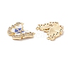 Rack Plating Brass Micro Pave Cubic Zirconia Charms ZIRC-C038-01G-2