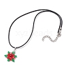 3Pcs 3 Styles Natural Carnelian(Dyed & Heated) & Dyed Malaysia Jade & Rose Quartz & Glass Snowflake Pendant Necklaces NJEW-JN05054-6