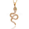 Bohemian Snake Pendant Necklace with Oil Drop Inlaid Diamonds for Women - Festival Gift ST0898425-1