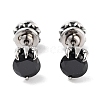 Claw 316 Surgical Stainless Steel Pave Black Cubic Zirconia Ear False Plugs for Women Men EJEW-Z050-36AS-1