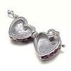 Enamel Heart Rack Plating Platinum Brass Prayer Box Pendants KK-L101-01A-2