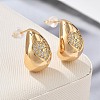 Teardrop Brass Micro Pave Clear Cubic Zirconia Stud Earrings EJEW-K286-07G-02-2