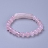 Natural Rose Quartz Stretch Bracelets BJEW-F395-D01-2