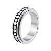 Non-Tarnish 201 Stainless Steel Moon Phase Rotating Finger Ring RJEW-N043-29-1