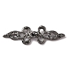 Zinc Alloy Smoked Topaz Rhinestone Snap Lock Clasps FIND-WH0008-21B-2