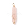 Natural Rose Quartz Big Pendants PALLOY-JF01557-03-1